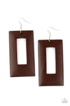 Paparazzi Accessories  - Totally Framed - Brown Earrings