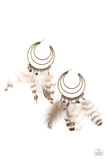 Freely Free Bird - Brass Earring - Paparazzi Accessories