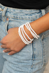 Paparazzi Accessories  - Thank Me LAYER - White Bracelet