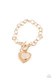 Paparazzi Accessories - Heartbeat Bedazzle - Gold Bracelet