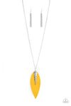 Paparazzi Accessories  - Quill Quest - Yellow Leather Necklace