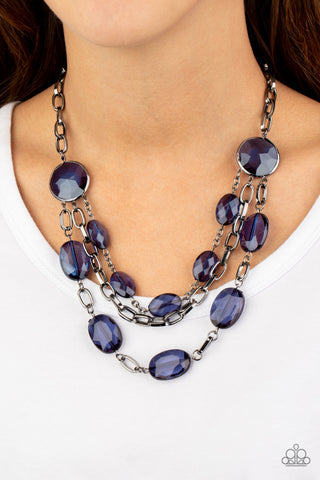 Paparazzi Accessories - I Need a GLOW-cation - Blue Necklace