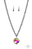 Paparazzi Accessories  - Flirtatiously Flashy - Multi Heart Necklace ❤️ 💙 💜 💖 💗