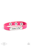 Paparazzi Accessories  - Love Life - Pink Inspirational Bracelet