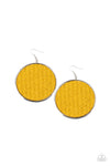 Wonderfully Woven - Yellow Earring - Paparazzi Accessories