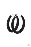 Paparazzi Accessories - TWINE and Dine - Black Hoop Earring