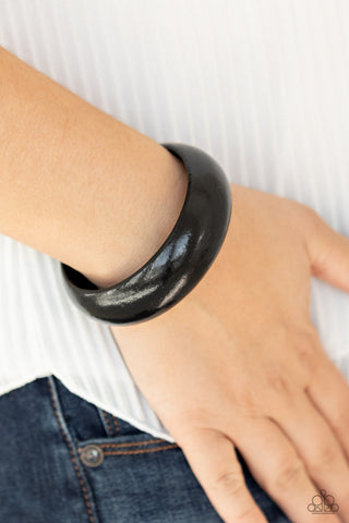 Paparazzi Accessories  - Whimsically Woodsy - Black Wood Bracelet