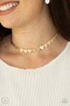 Paparazzi Accessories  - Playing HEART To Get - Gold Necklace/Choker