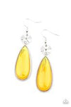 Paparazzi Accessories - Jaw-Dropping Drama - Yellow Earring