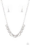 Paparazzi Accessories - Gorgeously Glacial - White Necklace - June 2021 Life Of The Party Exclusive