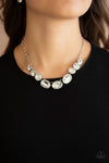 Paparazzi Accessories - Gorgeously Glacial - White Necklace - June 2021 Life Of The Party Exclusive