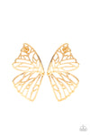 Paparazzi Accessories - Butterfly Frills - Gold Earring