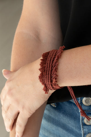 Paparazzi Accessories - Make Yourself at HOMESPUN - Brown Bracelet