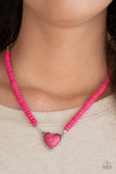 Paparazzi Accessories  - Country Sweetheart Necklace & Charmingly Country Bracelet - Pink Set