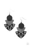 Paparazzi Accessories - Jurassic Juxtaposition - Black Earring