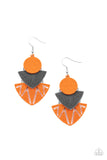 Paparazzi  Accessories - Jurassic Juxtaposition - Orange Earring