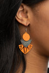 Paparazzi  Accessories - Jurassic Juxtaposition - Orange Earring