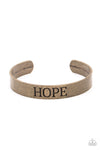 Paparazzi Accessories - Hope Makes The World Go Round - Brass Inspirational Bracelet