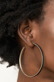 Paparazzi Accessories - Fearless Flavor - Black Leather Hoop Earring