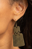 Paparazzi Accessories  - Tagging Along - Brass Earrings