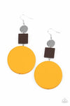 Modern Materials - Yellow Earring - Paparazzi Accessories