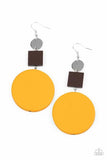 Modern Materials - Yellow Earring - Paparazzi Accessories