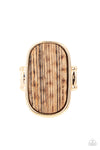 Paparazzi Accessories  - Reclaimed Refinement - Gold Wood Ring