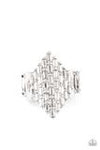 Paparazzi Accessories - Hive Hustle - White - Ring - Life of the Party Exclusive May 2021