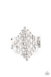 Paparazzi Accessories - Hive Hustle - White - Ring - Life of the Party Exclusive May 2021