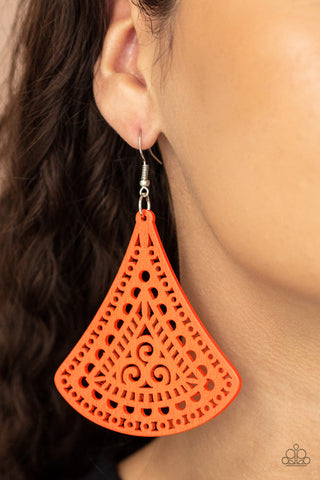 Paparazzi Accessories - FAN to FAN - Orange Earring