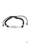 Paparazzi Accessories - To Live, To Learn, To Love - Black Inspirational Bracelet