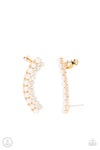 Paparazzi Accessories - Doubled Down On Dazzle - Gold Earring (Ear Crawler)