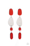 Paparazzi Accessories - Deco By Design - Red Earrings