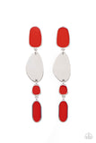 Paparazzi Accessories - Deco By Design - Red Earrings