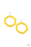 Paparazzi Accessories - Living The WOOD Life - Yellow Earring