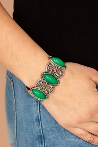 Paparazzi Accessories  - POP, Skip, and a Jump - Green Bracelet