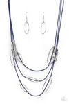 Paparazzi Accessories - Check Your CORD-inates - Blue Necklace