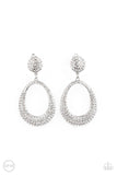 Paparazzi Accessories - Sophisticated Smolder - White Clip-on Earring