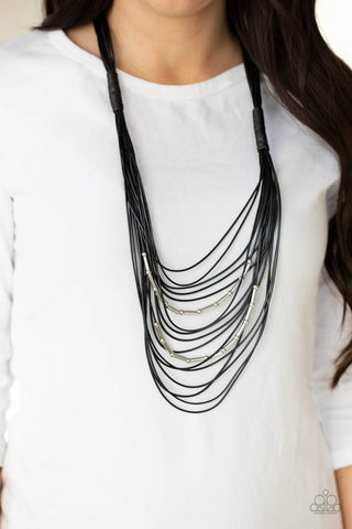 Paparazzi Accessories  - Nice CORD-ination - Black Necklace