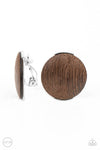 Paparazzi Accessories - WOODWORK It - Brown Earring