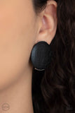 Paparazzi Accessories - WOODWORK It - Black Clip-On Earring