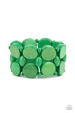 Paparazzi Accessories - Beach Bravado - Green Wooden Bracelet