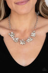 Paparazzi Accessories - EFFERVESCENT ENSEMBLE - MULTI IRIDESCENT BEAD SILVER NECKLACE - PAPARAZZI - LIFE OF THE PARTY JULY 2021