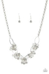 Paparazzi Accessories - EFFERVESCENT ENSEMBLE - MULTI IRIDESCENT BEAD SILVER NECKLACE - PAPARAZZI - LIFE OF THE PARTY JULY 2021