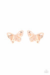 Paparazzi Accessories - Flutter Fantasy - Rose Gold Earring