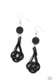 Paparazzi Accessories - Twisted Torrents - Black Earring