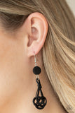 Paparazzi Accessories - Twisted Torrents - Black Earring