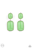 Paparazzi Accessories  - Meet Me At The Plaza - Green Clip-On Earring