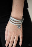 Paparazzi Accessories - Wonderfully Worded - Silver Leather Inspirational Bracelet