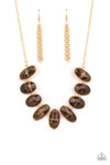 Paparazzi Accessories  - Elliptical Episode - Brown Necklace